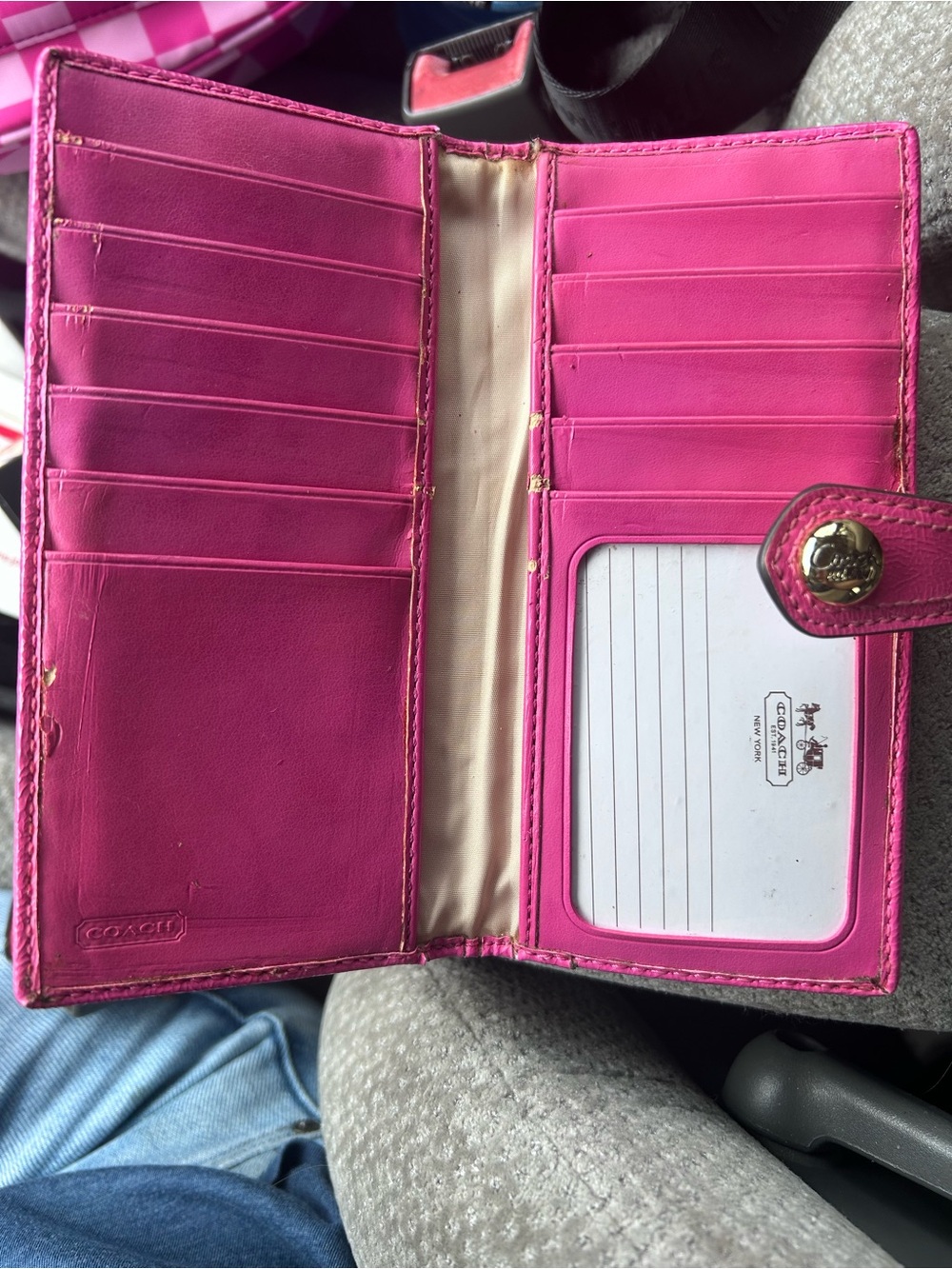 Coach Polka Dot White Wallet with Pink Trim - Picture 3 of 6